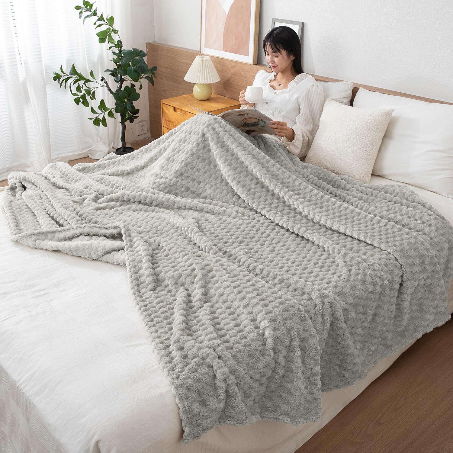HOKIPO 220 GSM Flannel AC Throw Blanket Double Bed Queen, 200x230 cm / 6.5x7.5 feet, Light Grey (NEW-4918-LGRY) (B0D9JL6QQZ) Amazon Price History, Amazon Price Tracker