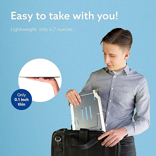 Miniatura 6 de R-Go - Soporte para laptop, altura ajustable, ergonómico y plegable, elevador de aluminio para laptop, para portátiles/MacBooks [10-22 pulgadas],