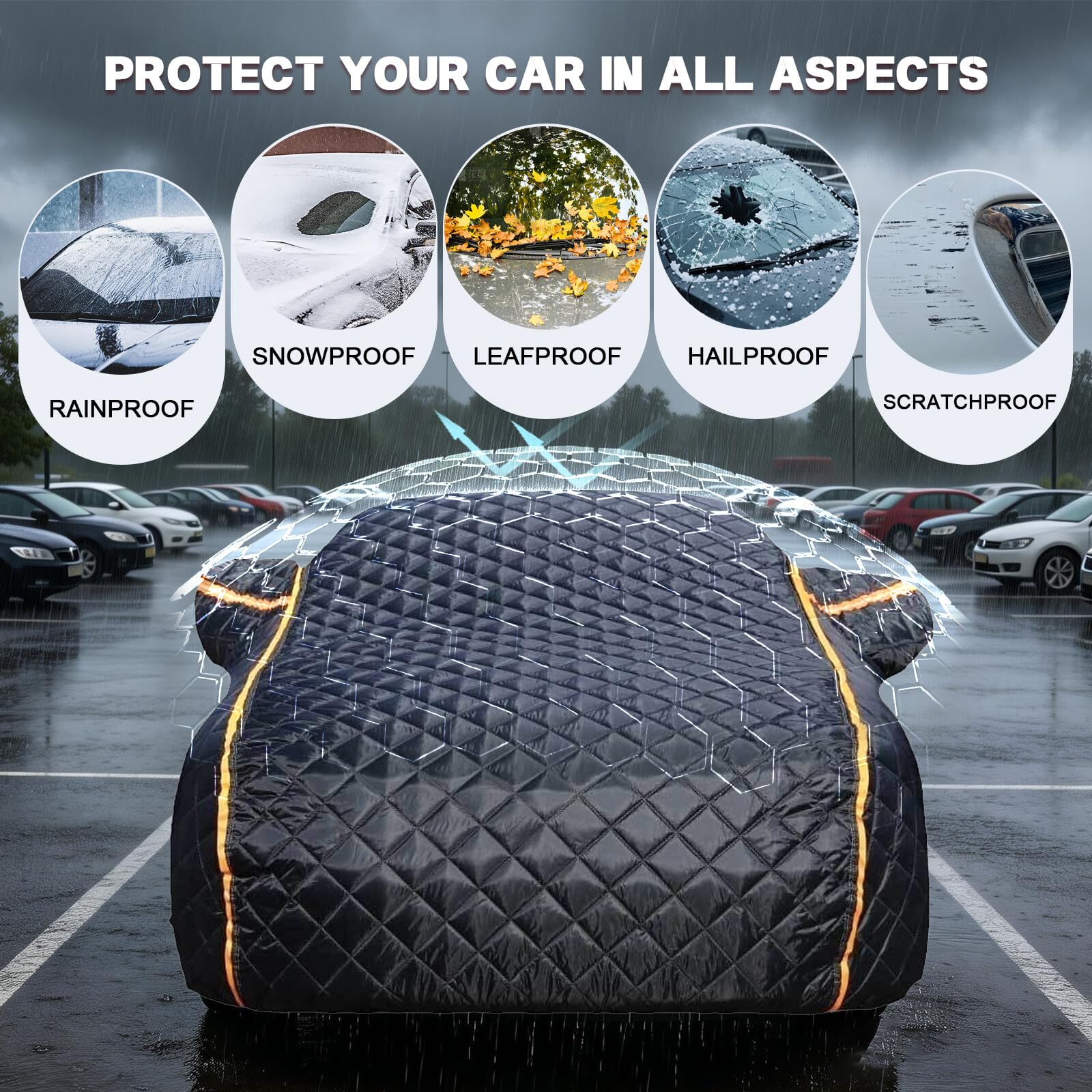 Telo Antigrandine per Auto, Telo Copriauto da Esterno per Hyundai Tucson N Line 2021-2026, Copertura Auto Esterno Impermeabile Felpato Invernale Imbottita Protezione Completa