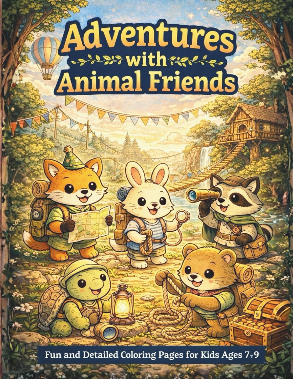 Adventures with Animal Friends: Fun and Detailed Coloring Pages for Kids Ages 7–9