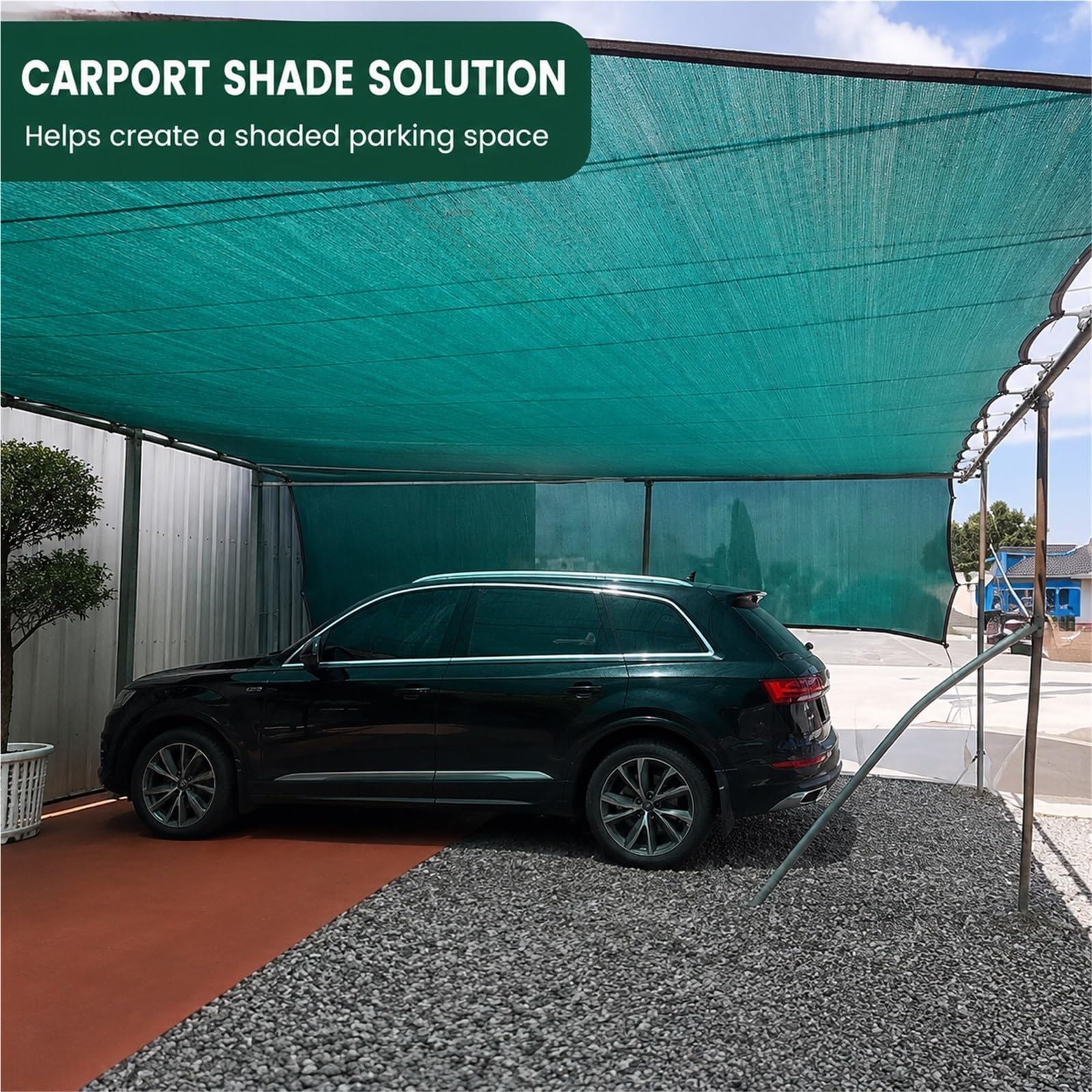 Malla de Sombreo Verde HDPE con Ojales para Jardín Terraza Invernadero | Resistente a UV, Ojales de Aluminio, Bordes de Seis Costuras y Esquinas Reforzadas para Balcón y Patio(2x12M)
