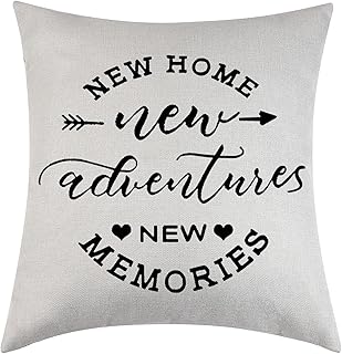 New Home Gifts Housewarming Gift For New Homeowner New Home New Adventures New Memories Pillow Case Best Friend Pillow Covers Decorative Cushion Cover Pillowcase 18”x18” (New home new adventures)