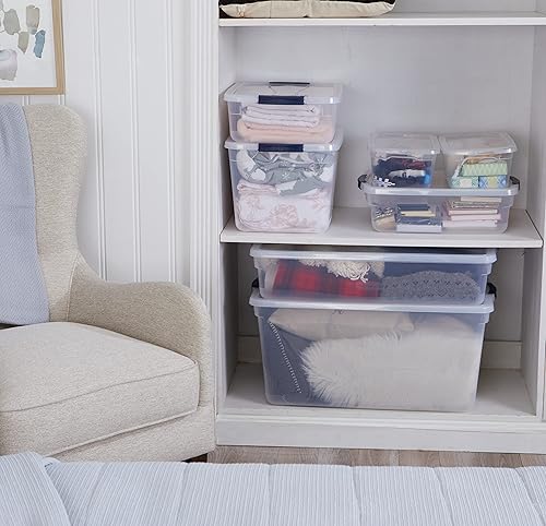 Miniatura 6 de Rubbermaid Cleverstore - Paquete variado transparente contenedores de almacenamiento de plástico transparente con asas integradas para maximizar el