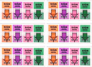 600pcs/6 Packs Sign Here Tabs, Arrow Labels Stickers Sticky Signature Tags Adhesive Message Flags for Documents Notebooks Home Office School Supplies (Orange, Purple)