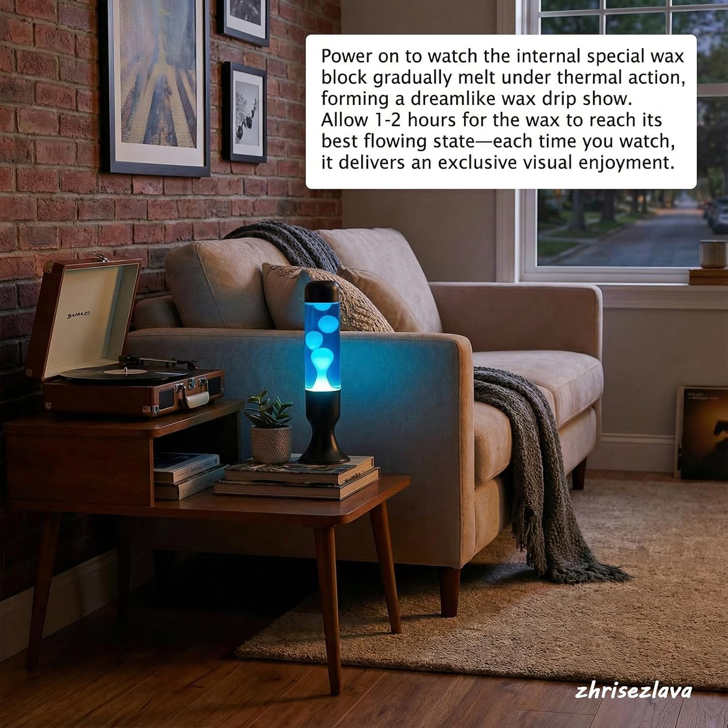 16 Inch Liquid Motion Lamps, White Wax Blue Liquid, Black Base Motion Light, Relaxing Night Light, Retro Home Decor for Bedroom Office, Cool Gifts for Adults Kids.（jbd）