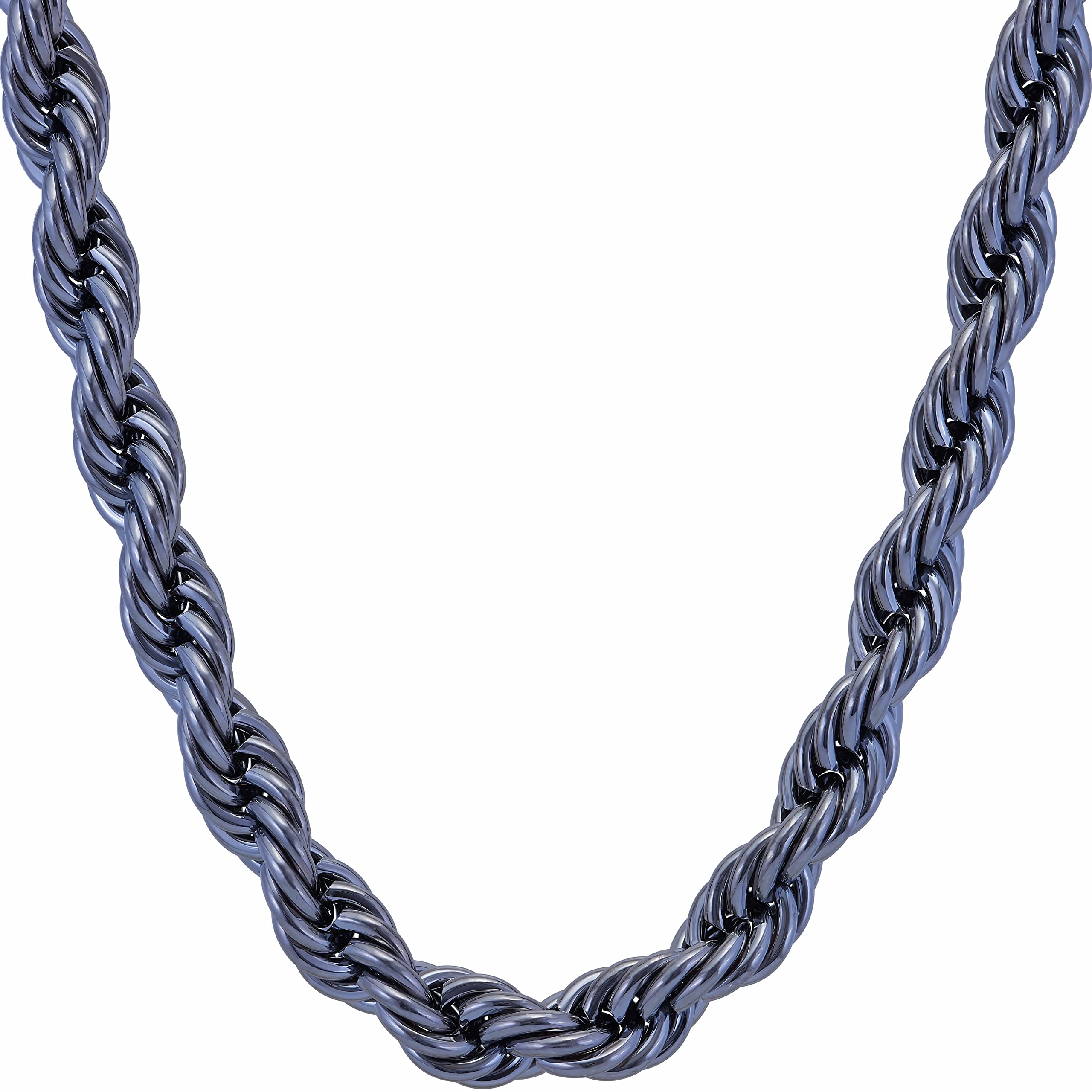 LIFETIME JEWELRY 7mm Rope Chain Necklace 24k Real Gold Plated for Men and Women