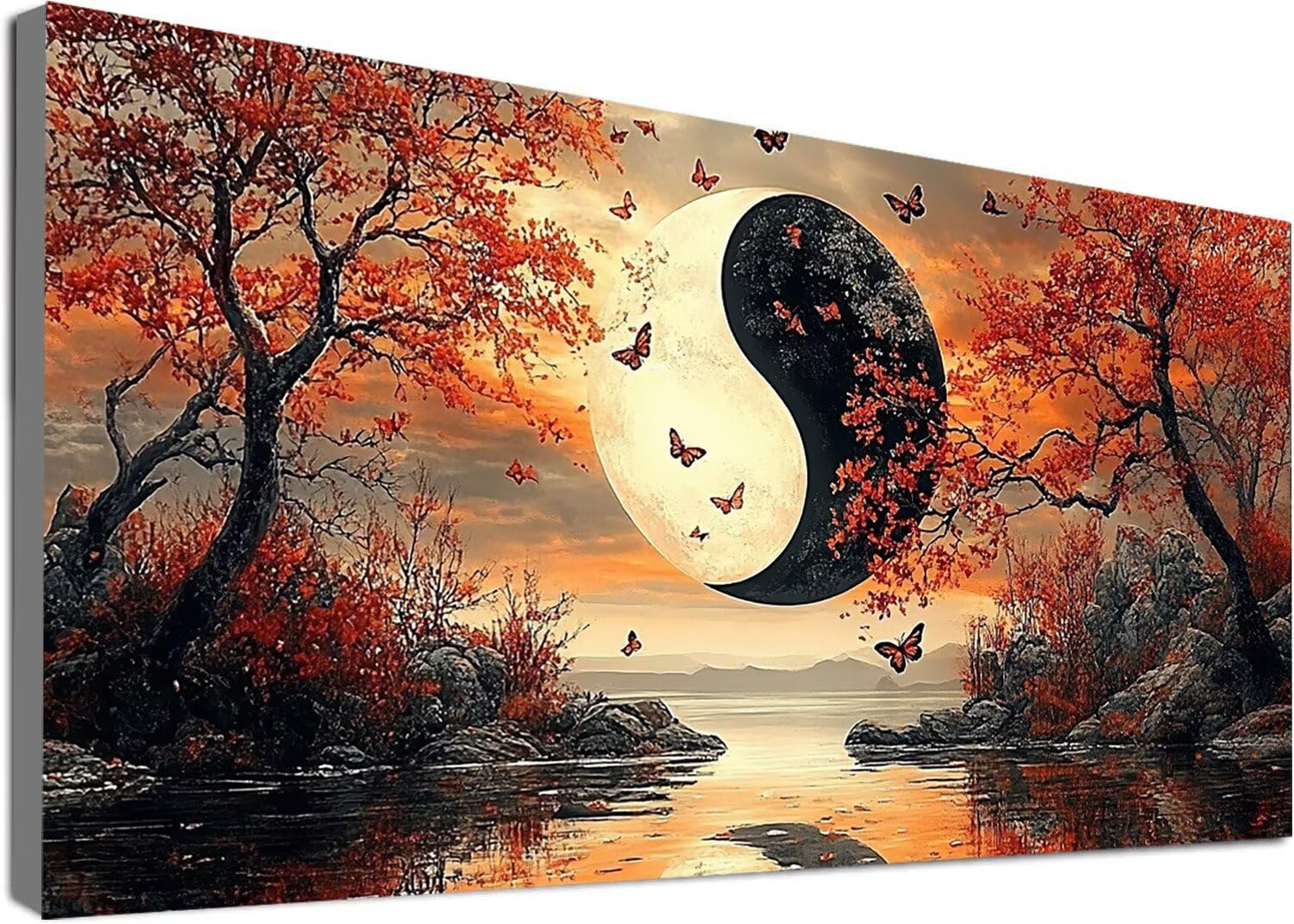 Diamond Painting Yin und Yang Groß XXL 90x180cm, 5D DIY Diamant Painting Bilder Landschaft Set für Basteln Mädchen 8 Jahre, Mosaik Bastelset Erwachsene Kinder, Dimonds Stickerei für Zuhause Deko C2-36