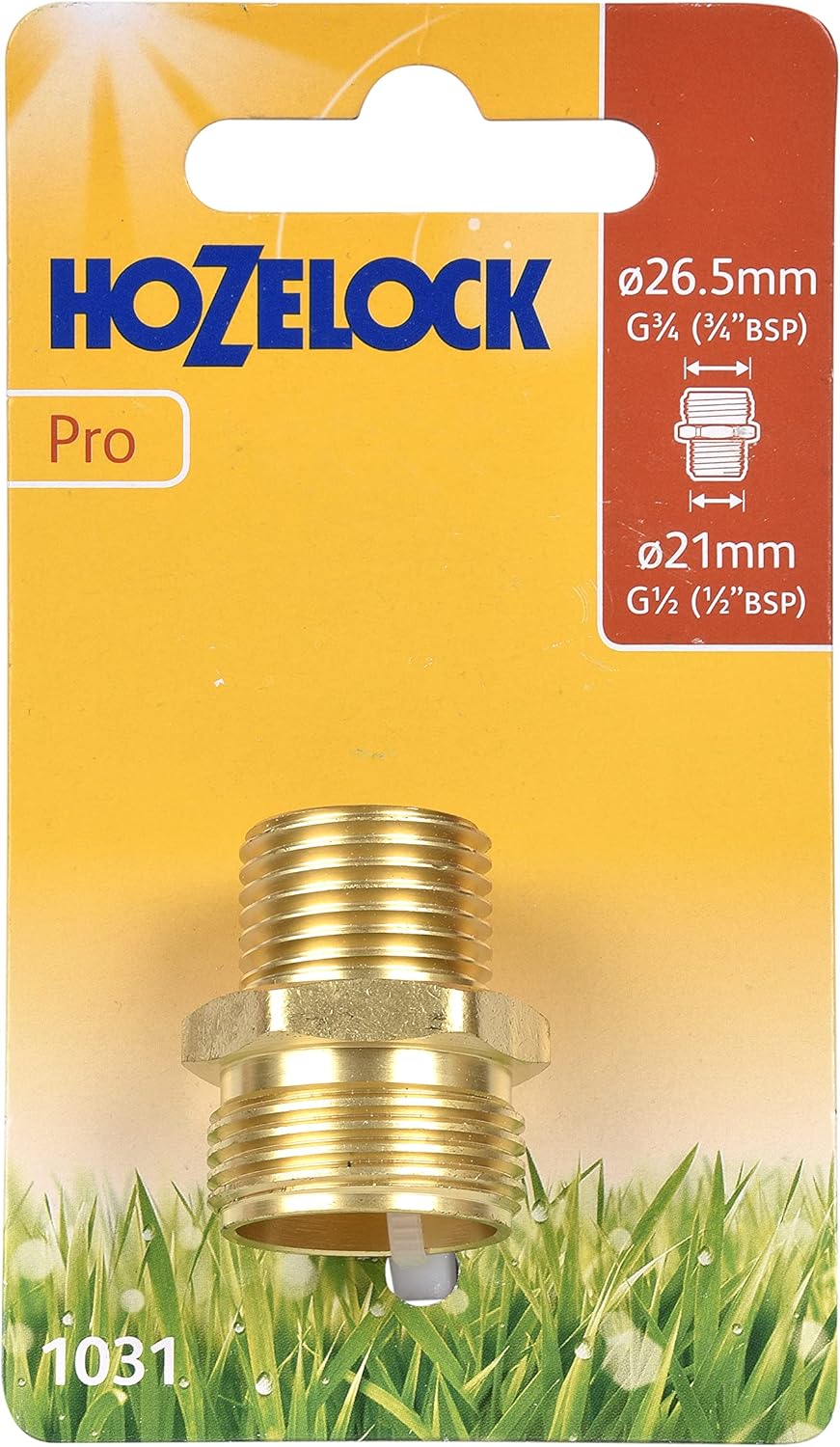 Hozelock Tricoflex 1031 0000 Brass Nipple 1/2 x 3/4, Gold, 12 x 7 x 3.25 cm