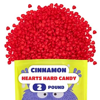 Cinnamon Hearts, Heart Shaped Cinnamon Candy - 2 Lb Pack