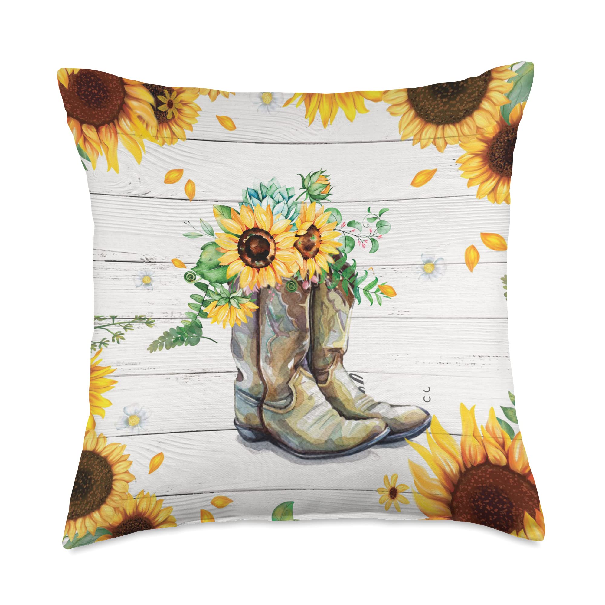 Retro Floral Sunflower Boots Design 