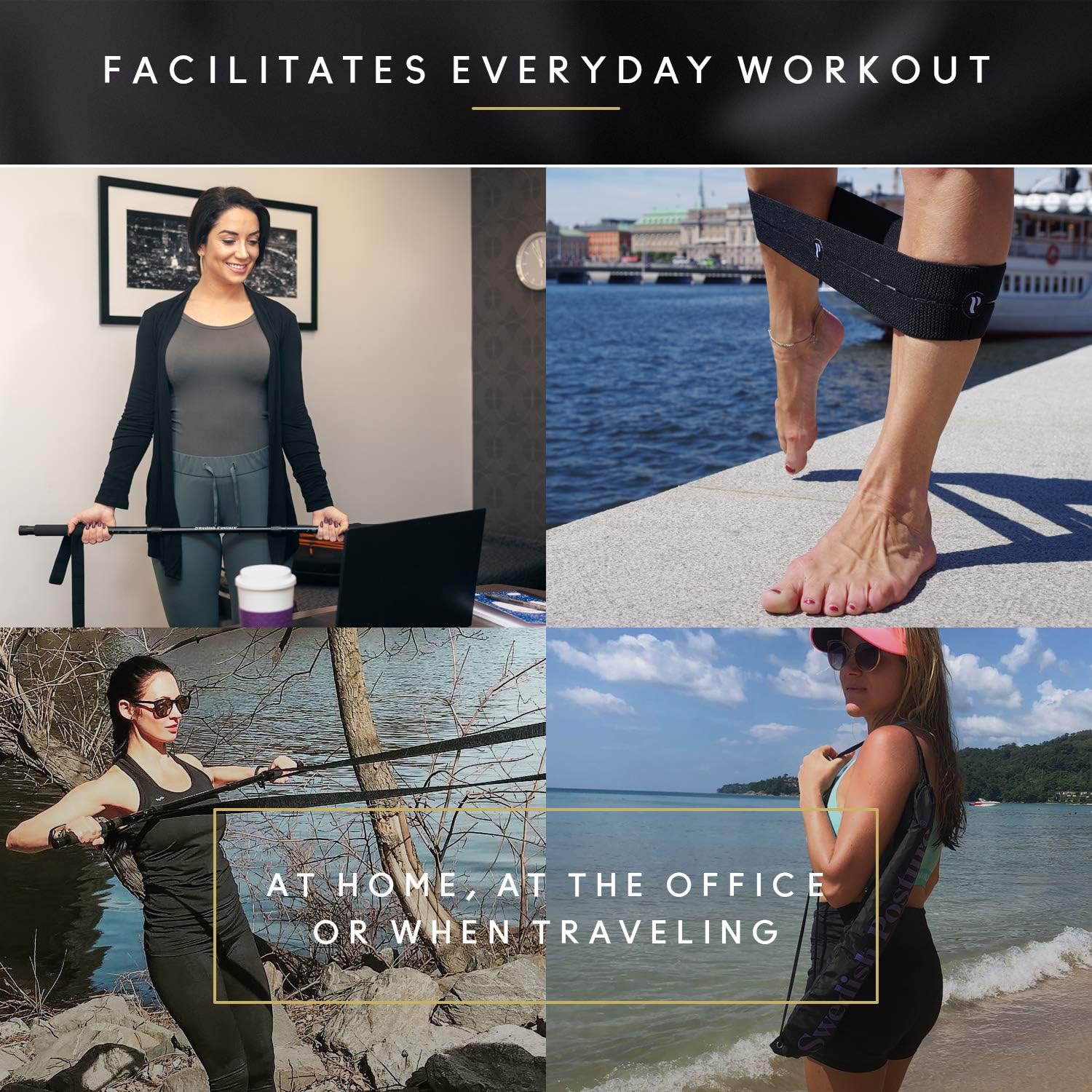Mini Gym, Full Body Exercise Kit with Resistance Band to Use at Home, to Travel, Or at The Office