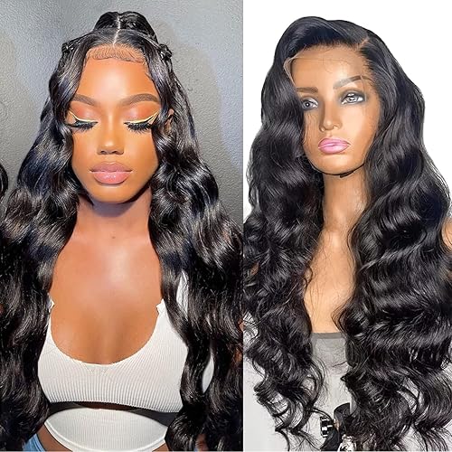 Miniatura 3 de Miss GAGA Pelucas de cabello humano ondulado con encaje frontal transparente HD para mujeres negras, pelucas de cabello humano con encaje frontal de