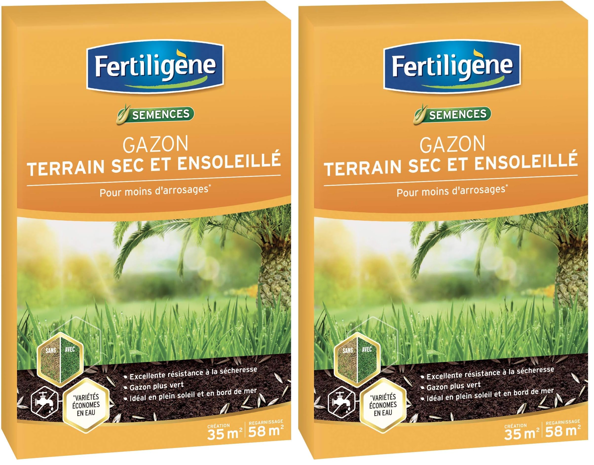 Semences gazon terrain sec Fertiligene solution pelouse brûlée plein soleil 35m² - 8