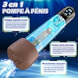 Pompa Pene Sex Toys per Uomo-Masturbatore Elettrico Ingranditore del Pene per Uomini,Masturbatore Maschile Realistico Sextoy con 6 Modalità di Aspirazione & Anelli fallici Giocattoli Sessuali Maschili - 2