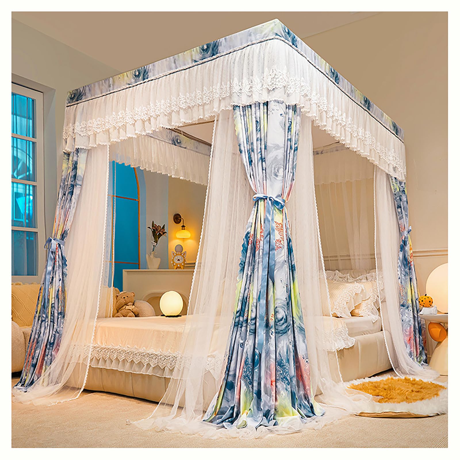 Moustiquaire princesse pour lit double et king size avec grand cadre