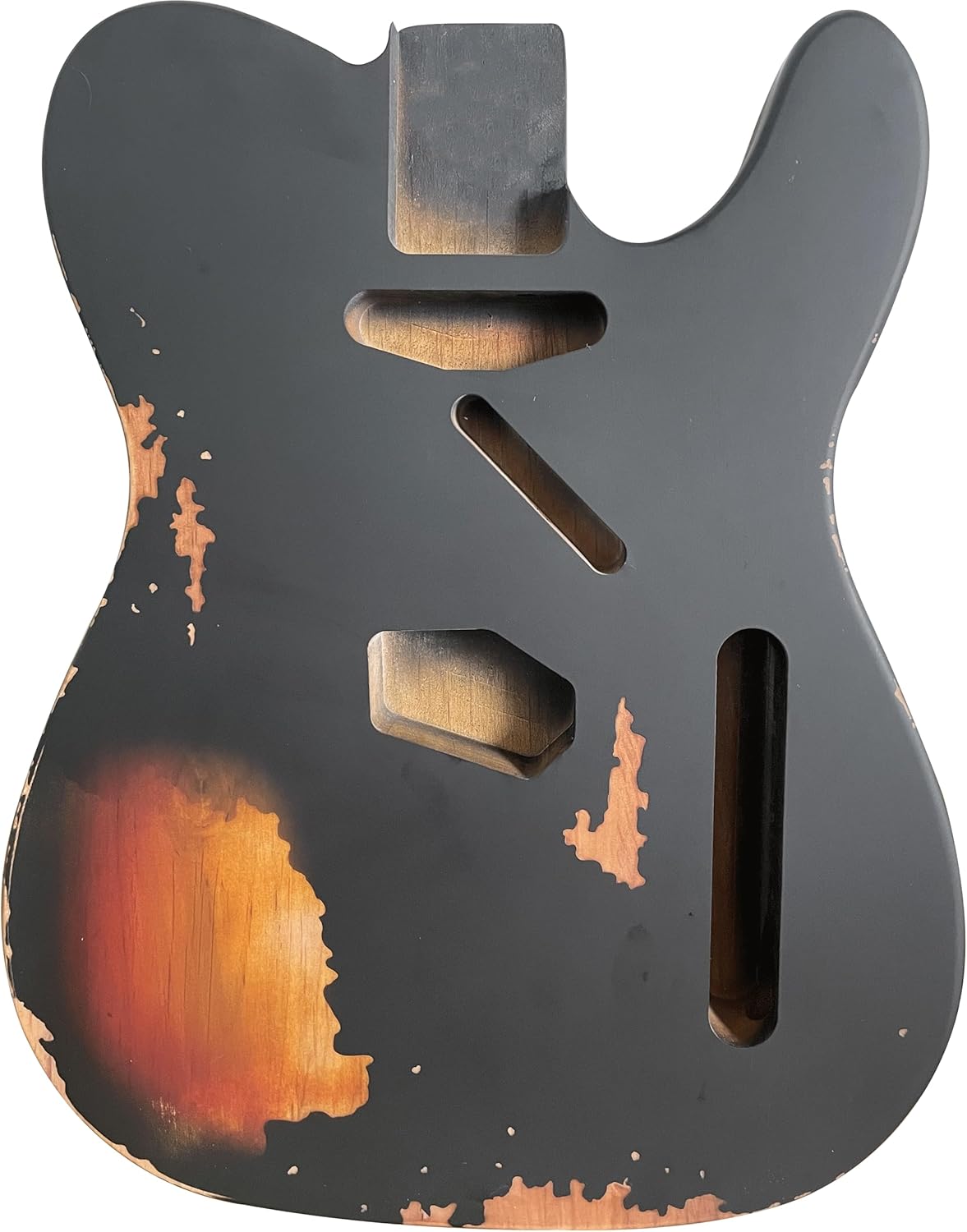 DIY Relic Electric Guitarr Body Telecaster Style Nitro Top Alder Wood Guitarr Body SS pickups Relic Guitarr Body Black.