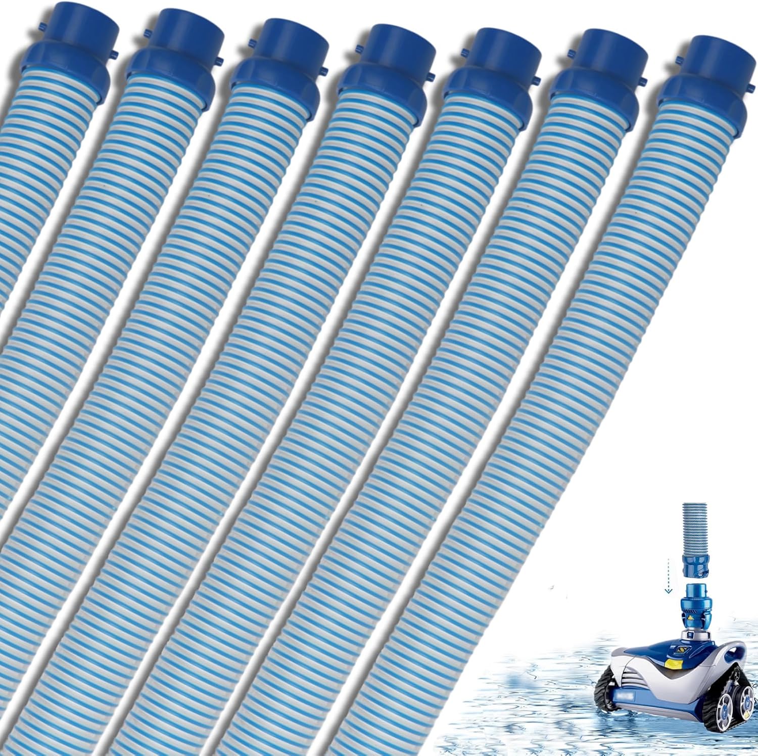 7 Pack R0527700 Pool Cleaner Hose Replacement Kit for Zodiac Baracuda MX6 X7 T3 T5 Swimming Pool Cleaner, 39 Inch Twist Lock Pool Vacuum Hose