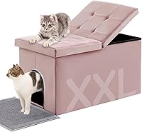 Vista 1 de MEEXPAWS Mueble Caja de Arena para Gatos Oculta Extra Grande, Tapa con Diseño de Elevación Banco de Baño para Gatos de Terciopelo Gabinete