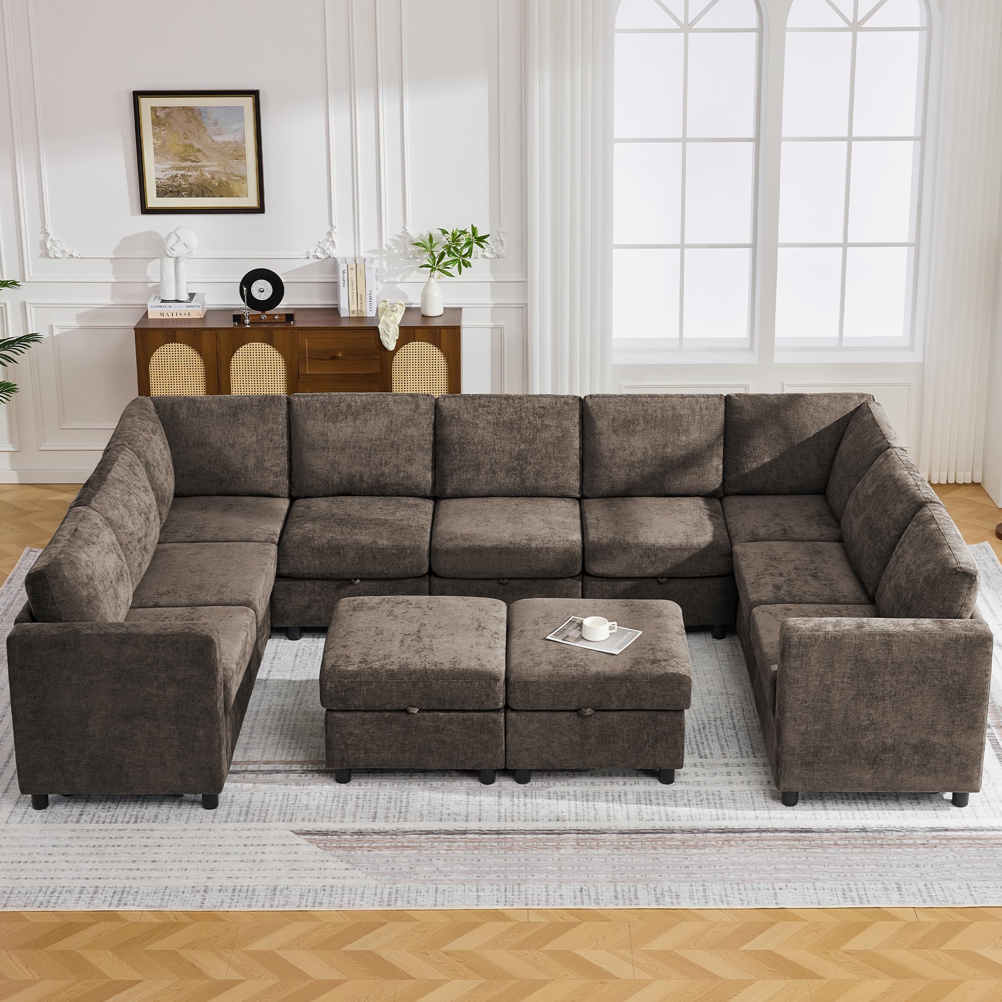 WUTUTUEE 127 inch Oversized U Shaped Modular Sofa