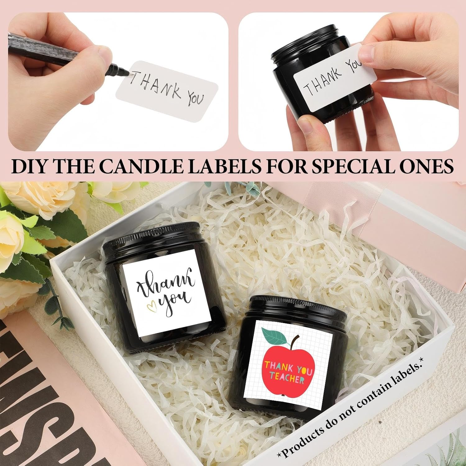 Yexiya 50 Pcs Wedding Mini Mason Jar Candles 3.5oz Scented Small Jars Candles in Bulk 10 Fragrances Relief Aromatherapy Gifts Set for Engagement Birthday Bridal Baby Shower Party Favors(Black)