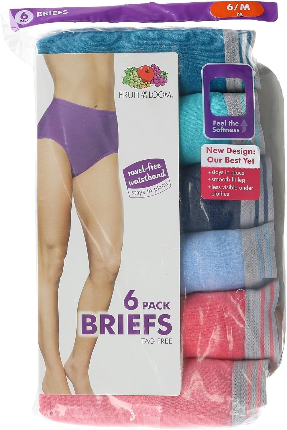 Fruit of the Loom Women's Eversoft Cotton Brief Underwear, Tag Free & Breathable, Available in Plus Size