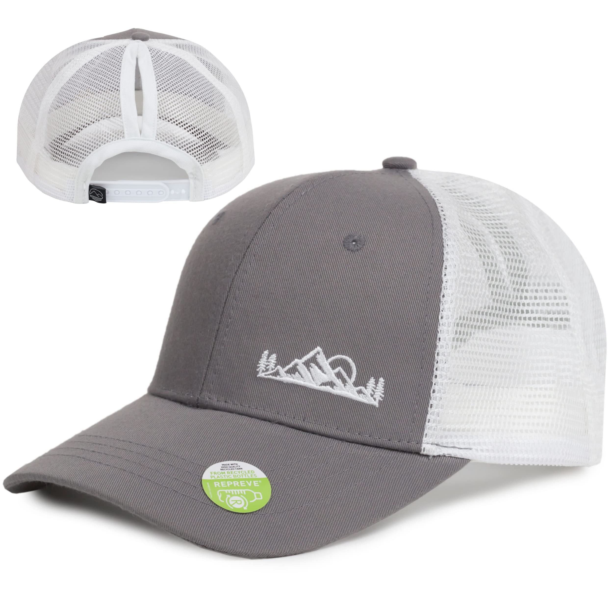 Women's Eco-Friendly Ponytail Hat Messy Bun Baseball Trucker Cap