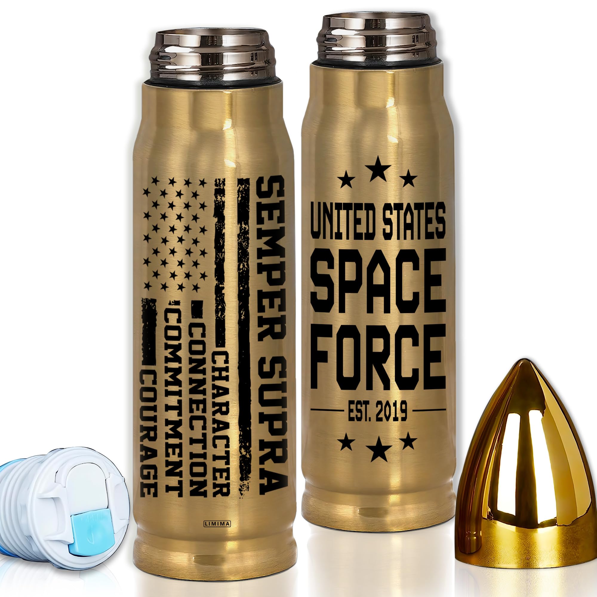 Space Force Gifts, Patriotic Tumbler, 17Oz Water Bottle with American Flag Style, Space Force Tumbler, American Flag Style Insulated Drinkware Gifts for Men, Dad, Husband, Grandpa, Veteran