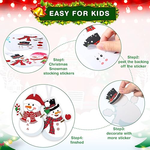 Miniatura 3 de Pasimy Kit de 48 piezas de manualidades de Navidad para niños, árbol de Navidad, muñeco de nieve, manualidades, kit de adornos para hacer tu propio