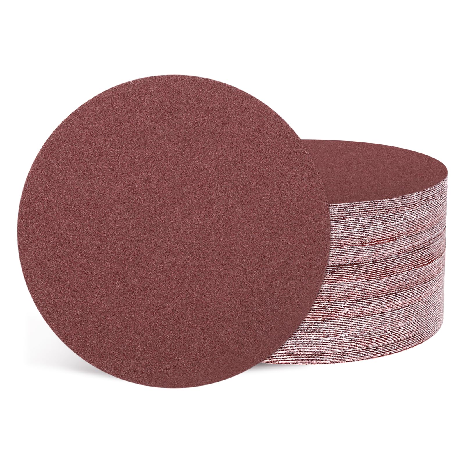 Kozelo 50 Pcs Sanding Discs 50 mm 150 Grit Hook and Loop Random Orbital Sandpapers Suitable for Drywall Sander Wood Metal Furniture, Red