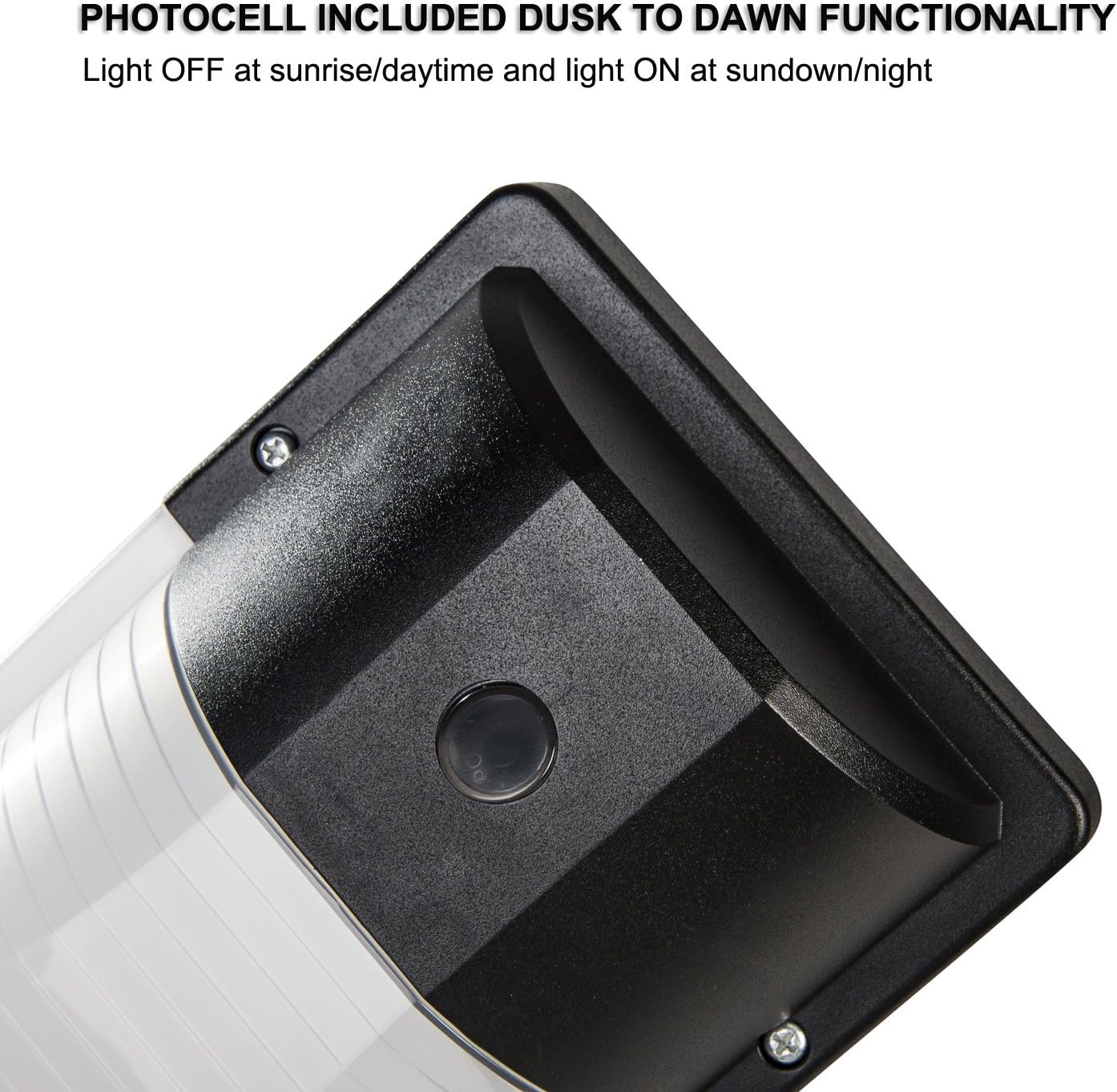 13W LED Wall Pack Light,Dusk to Dawn Led Outdoor Lighting 1600lm 5000K Daylight White, IP65 Rating,Outdoor Security Area Exterior Lights with DLC & ETL (13W photocell)