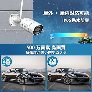 Amazon.co.jp: 【500万画素・ダブルアンテナ信号強化・360°監視