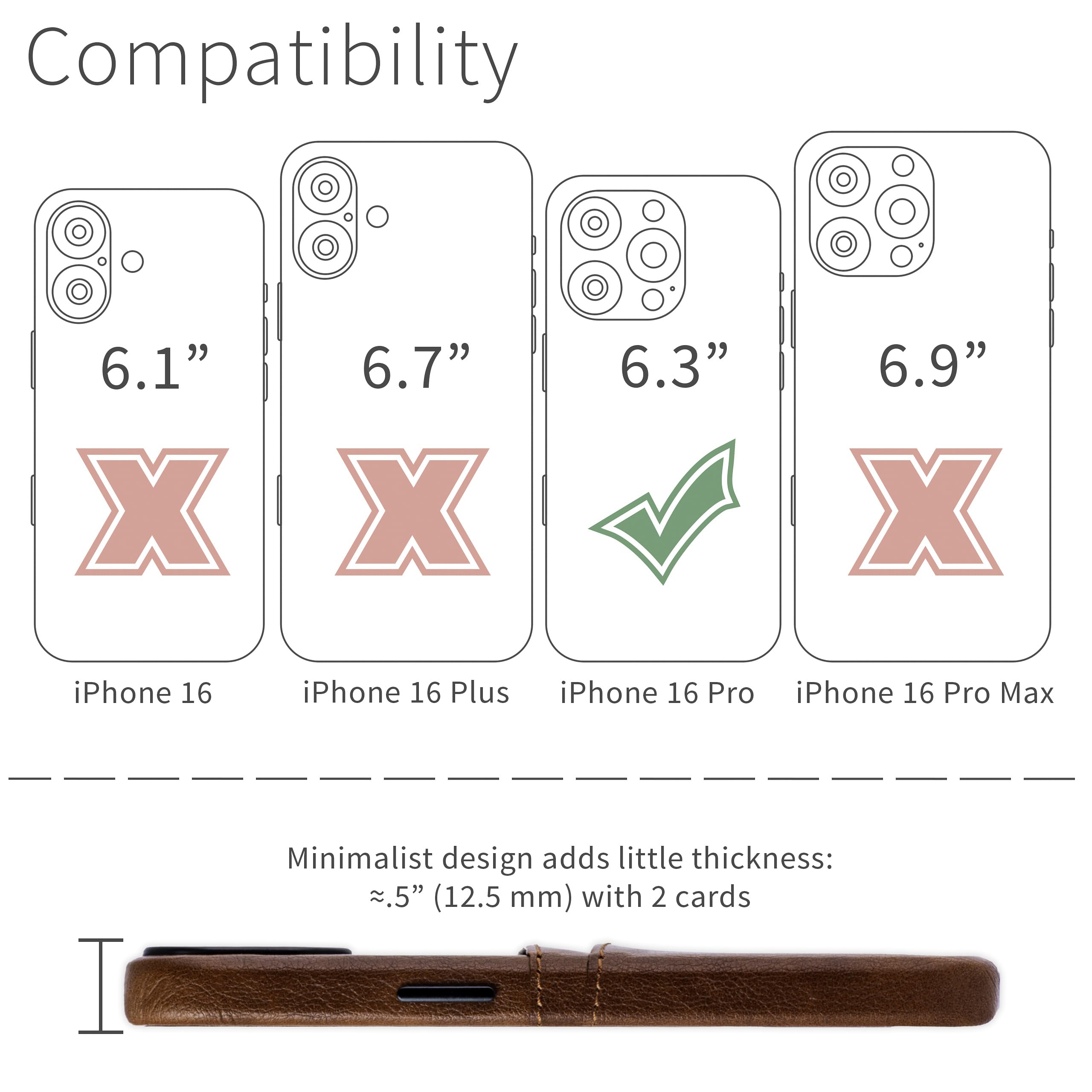 Dockem Einsteckhülle Provincial Für IPhone 11/12/13/14/XR – Kunstleder Mit 2 Kartenfächern, Braun