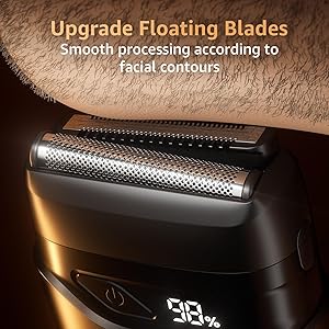 Mbzoey Electric Foil Shavers for Men: Mini Electric Razor for Face - IPX7 Waterproof Cordless Razor with LED Display & Fast Charge - Micro-Comb Technology & Precision Blades