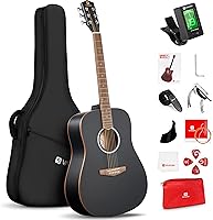 Vista 13 de Vangoa Kit de Guitarra Acústica para Adulto Principiante Adolescente, Tamaño Completo con Corte, Guitarra Acústica para Principiantes, 41 Pulgadas