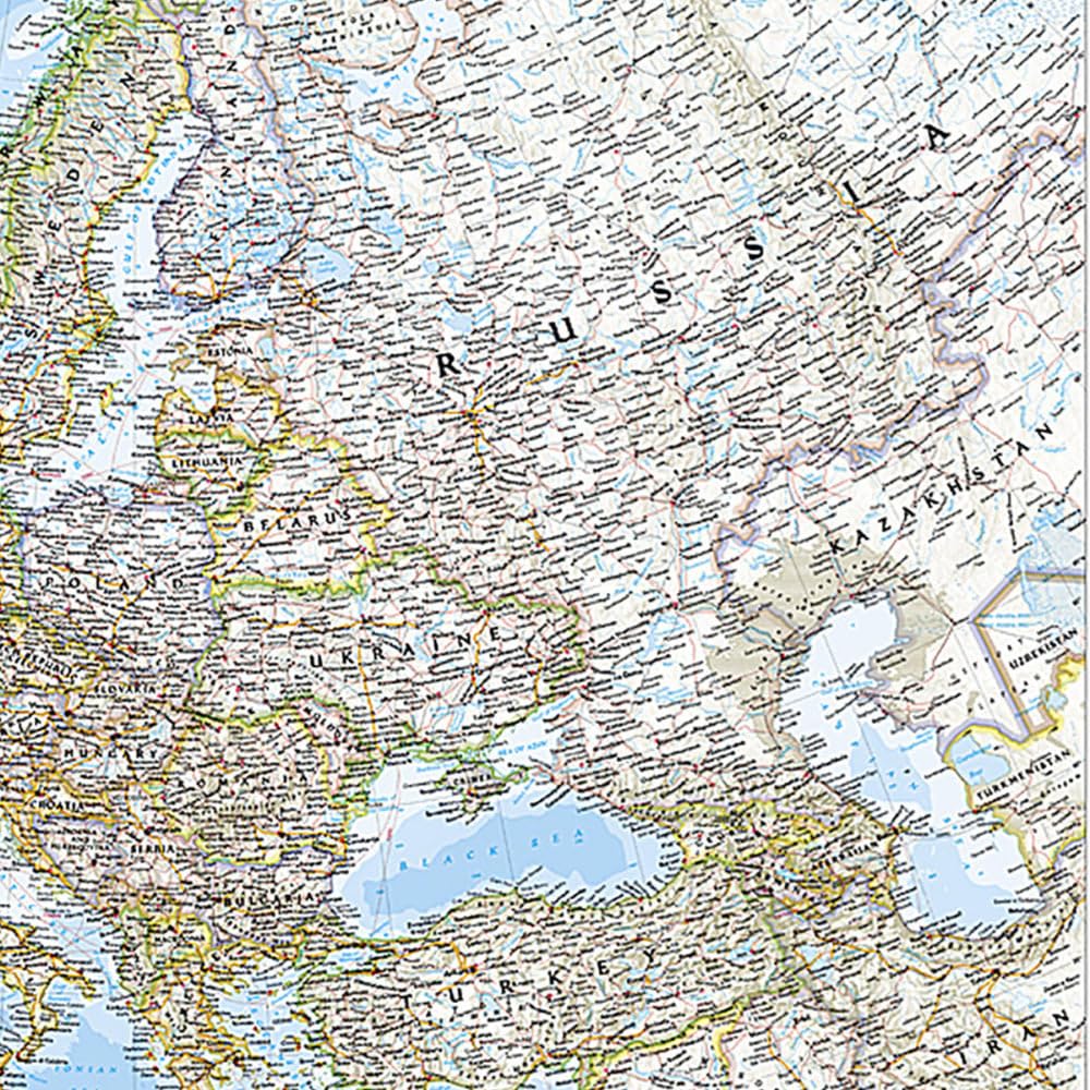 Europe Wall Map, 34" Width, 24" Length