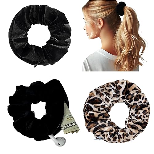 Secret Diversions Safe Scrunchie with Zipper Pocket - Hidden Compartment