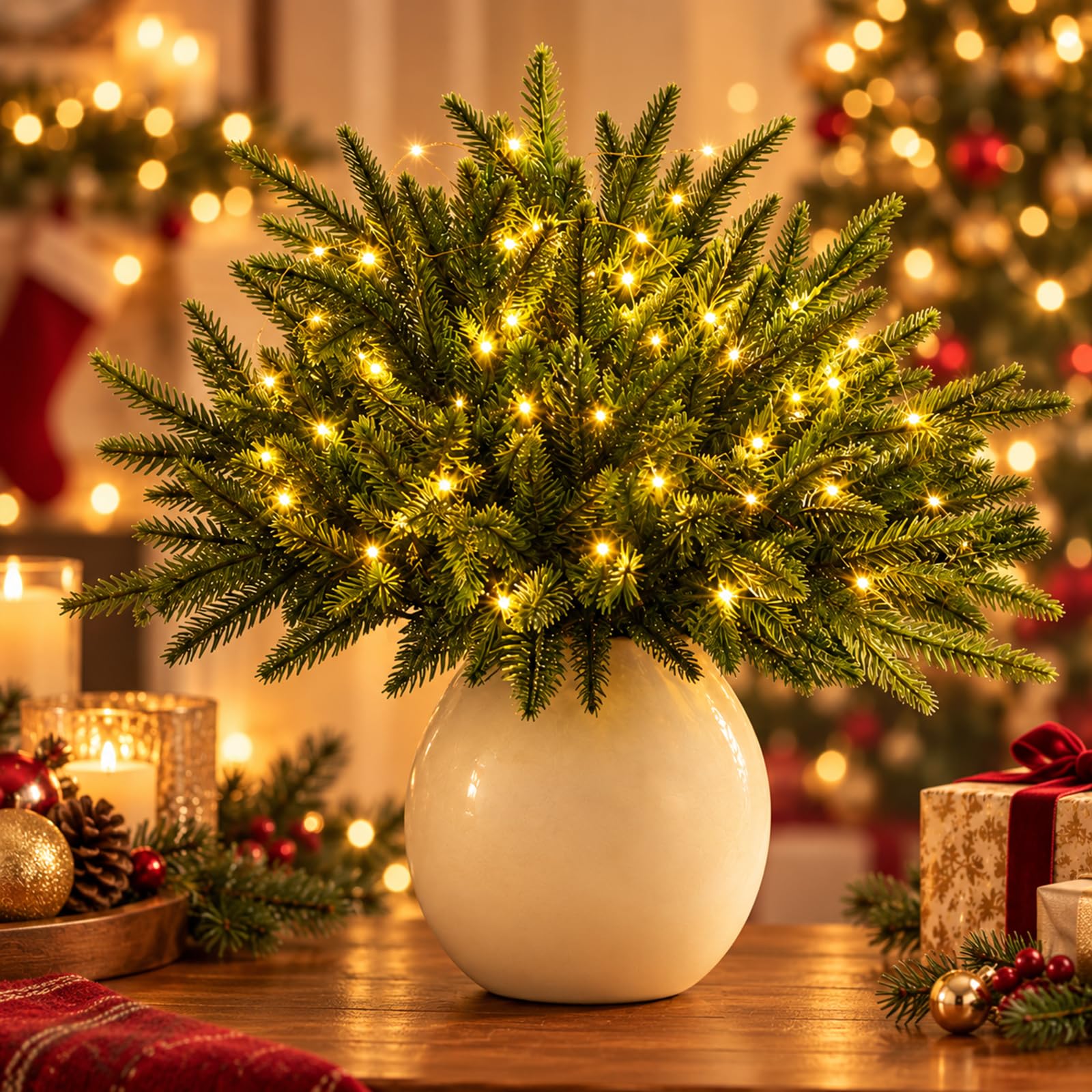 5PCS Twinkling tree Enchanted Evergreen Pine Tree with Lights，1 Set