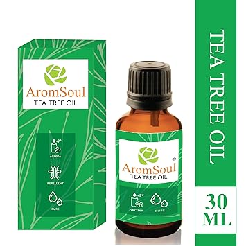 Aromsoul 100% Natural and Pure Therapeutic Grade Tea Tree Essential Oil 30 ML for Skin, Face, Pimples, Acne, Scars, Hair care