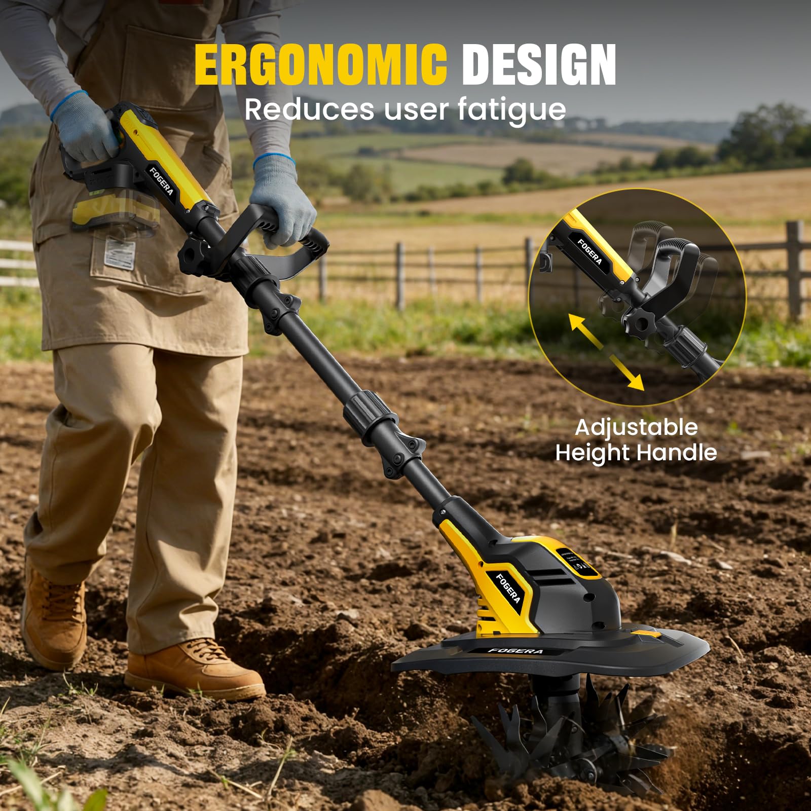 Cultivador inalámbrico compatible con batería DEWALT de 20 V MAX (solo herramienta)