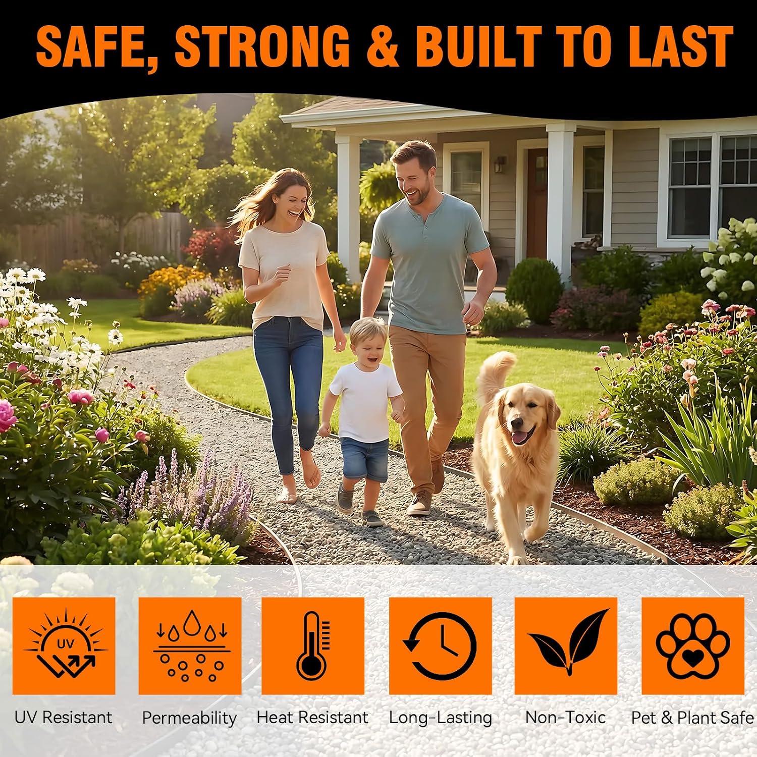 Mulch Glue, Rock Glue, 64oz Long-Lasting Mulch Glue for Landscaping Garden Walkways Paths, Non-Toxic Fast-Drying Gravel Stone Glue for Holding Pebbles, Pine Straw and Sand Outdoors