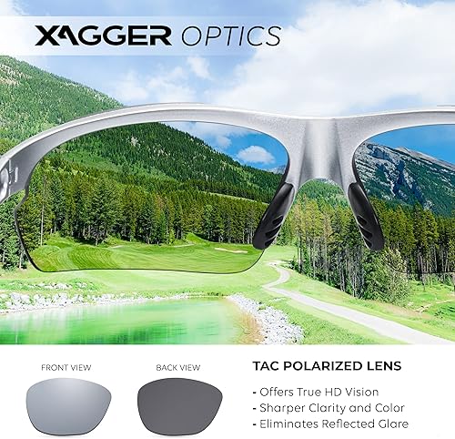 Miniatura 4 de Xagger Lentes de sol polarizados deportivos para hombres y mujeres, con diseño envolvente, UV400, para correr, béisbol, sóftbol, ciclismo, conducción