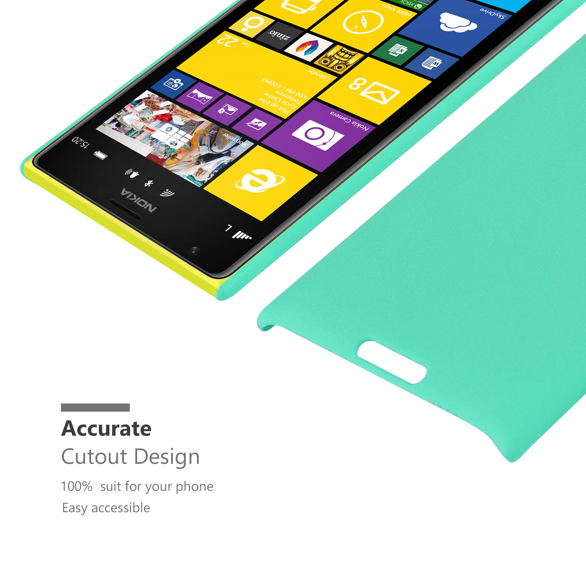 Cadorabo Funda para Nokia Lumia 930 en Frosty Verde - Cubierta Protección de Plástico Duro Super Delgada e Inflexible con Antichoque - Case Cover Carcasa Protectora Ligera