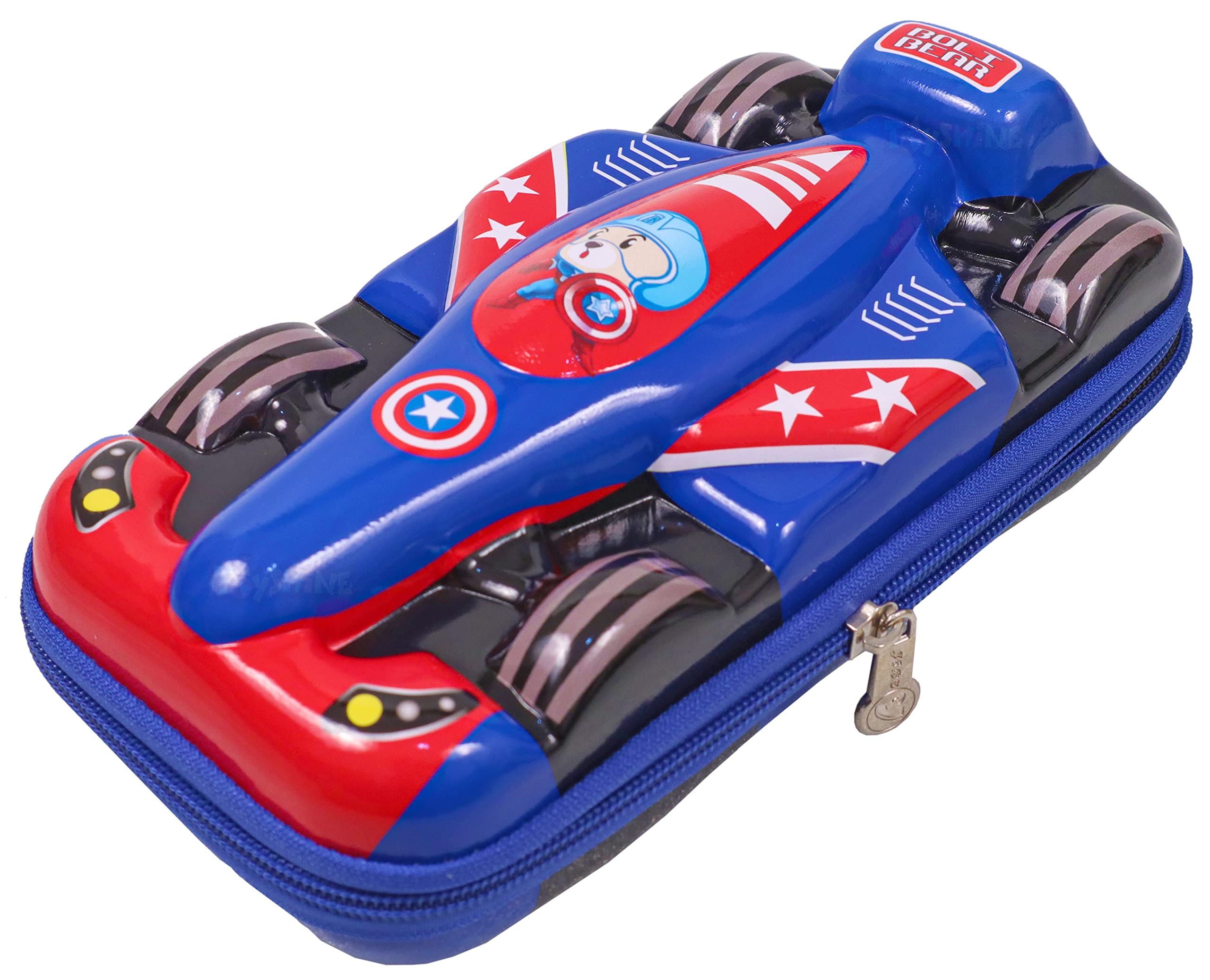 Toyshine F1 Racer Hardtop Pencil Case With Compartments - Kids Large Capacity School Supply Organizer Students Stationery Box - Girls Boys Pen Pouch- M3- Blue - Ethylene Vinyl Acetate (EVA) (B09MK52FVZ) Amazon Price History, Amazon Price Tracker