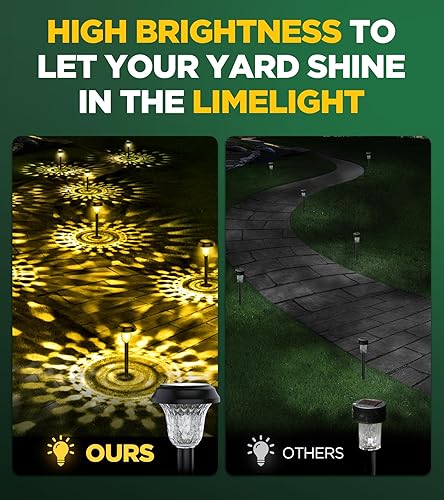 Miniatura 3 de Paquete de 10 luces solares ultra brillantes para exteriores, impermeables, desde el atardecer hasta el amanecer hasta 12 horas para exteriores,