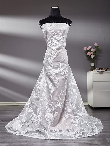 Miniatura 2 de Tela de encaje africano de 5 yardas, bordado francés de malla dorada encaje de organza para costura de fiesta de boda