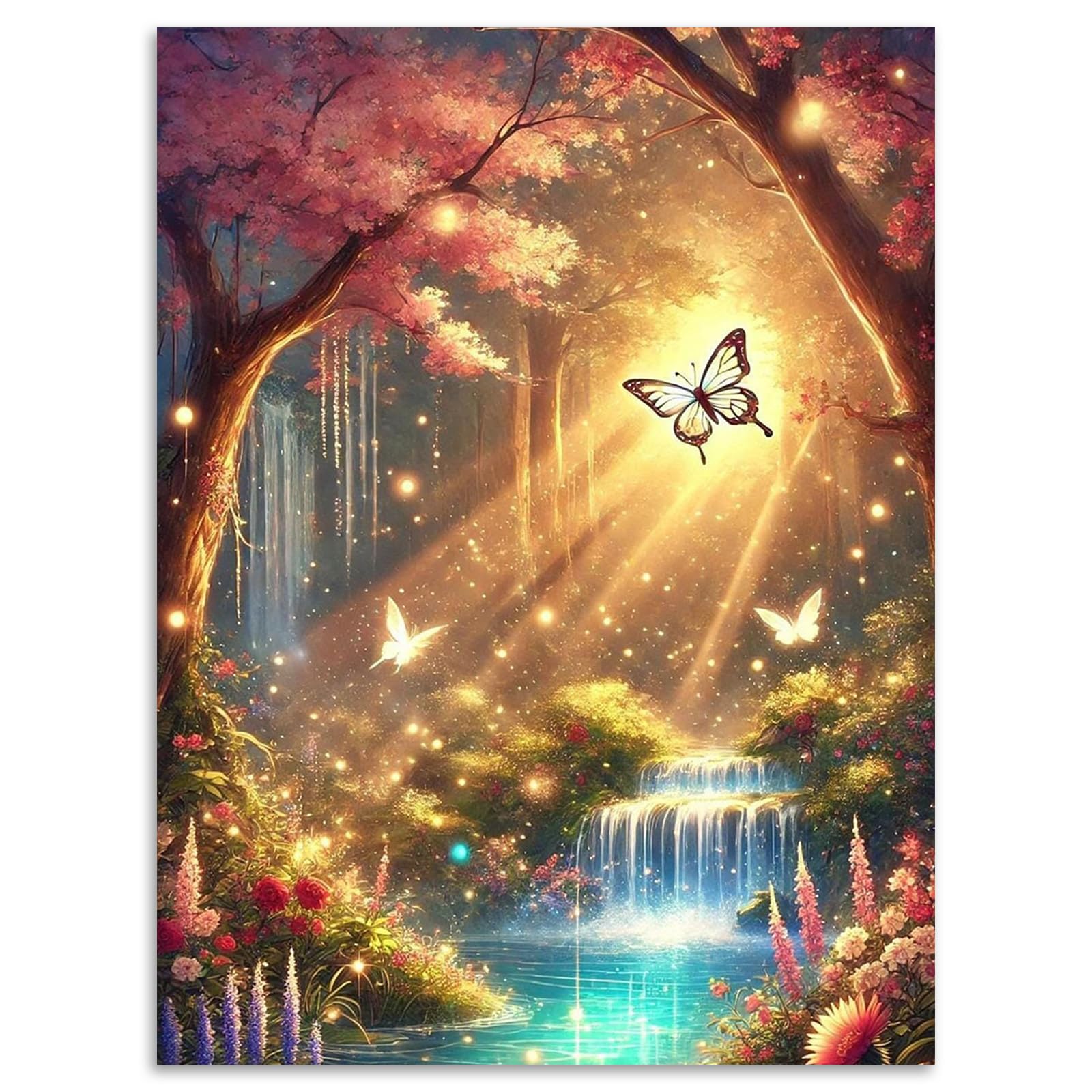 Kalonyth Dp-Uk03 Landscape Diamond Art Kits Adults, 5D Diy Full Round Gem Art Painting For Stress Relief Craft Home Wall Decor Gift, Fantasy Diamond Painting Kits For Adults 12X16 Inch