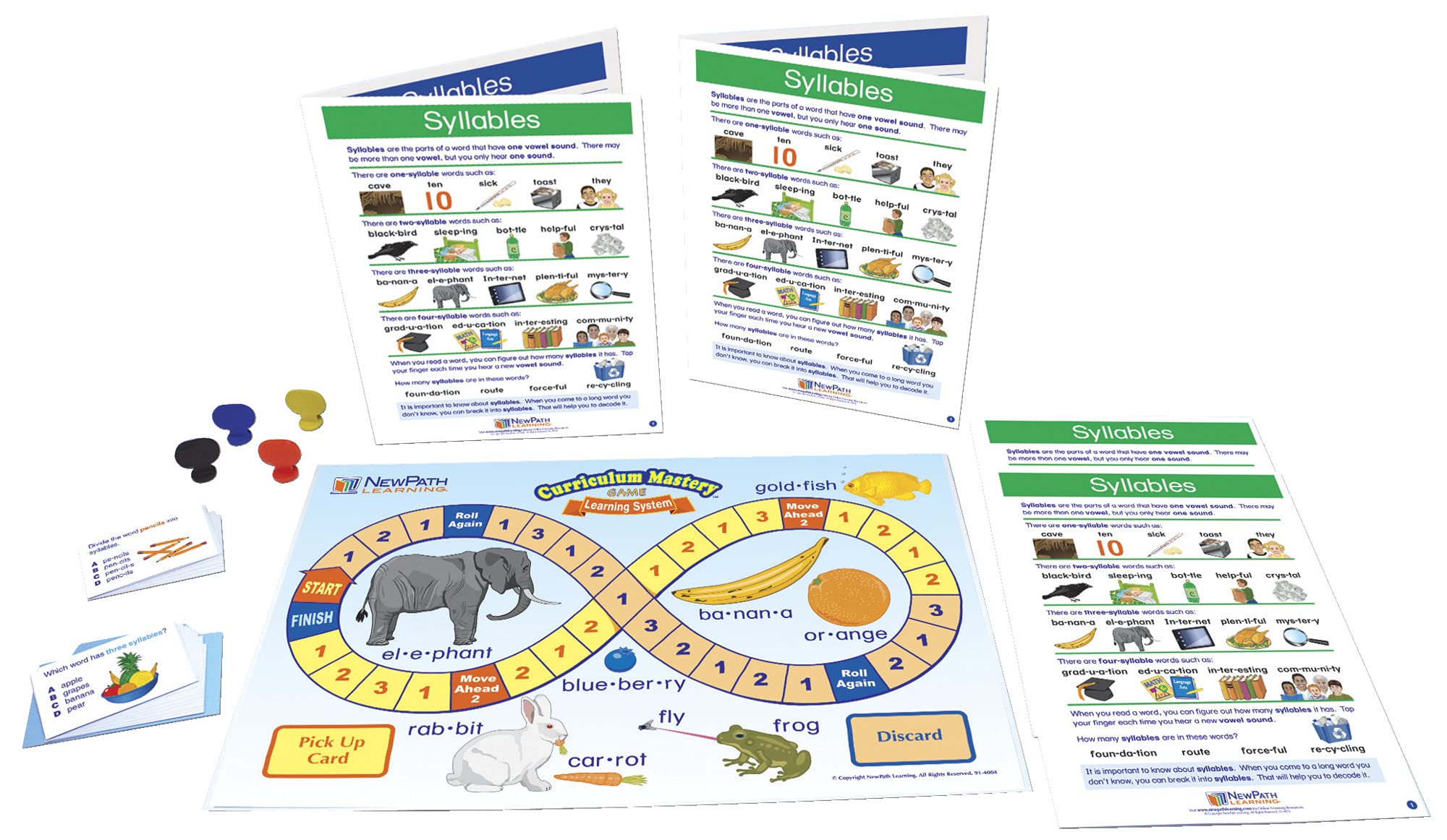 Syllables Learning Center Game - Grades 1-2