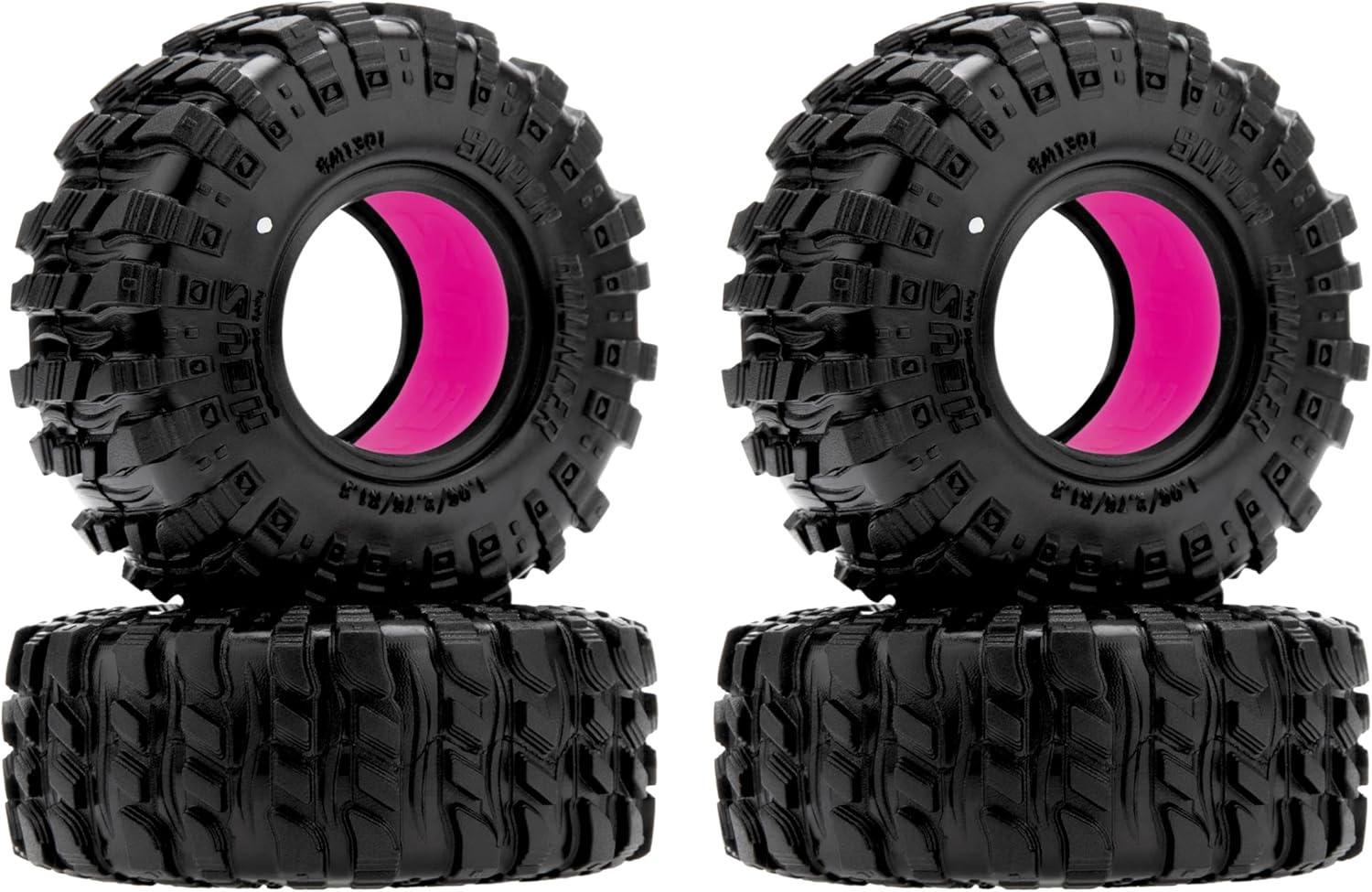 MEUS RACING 1.3" MS6 Super Bouncer Crawler Tires and Super Soft Silicone Rubber Inserts for TRX4M SCX24 FCX24 AX24 1/24 1/18 RC Crawler