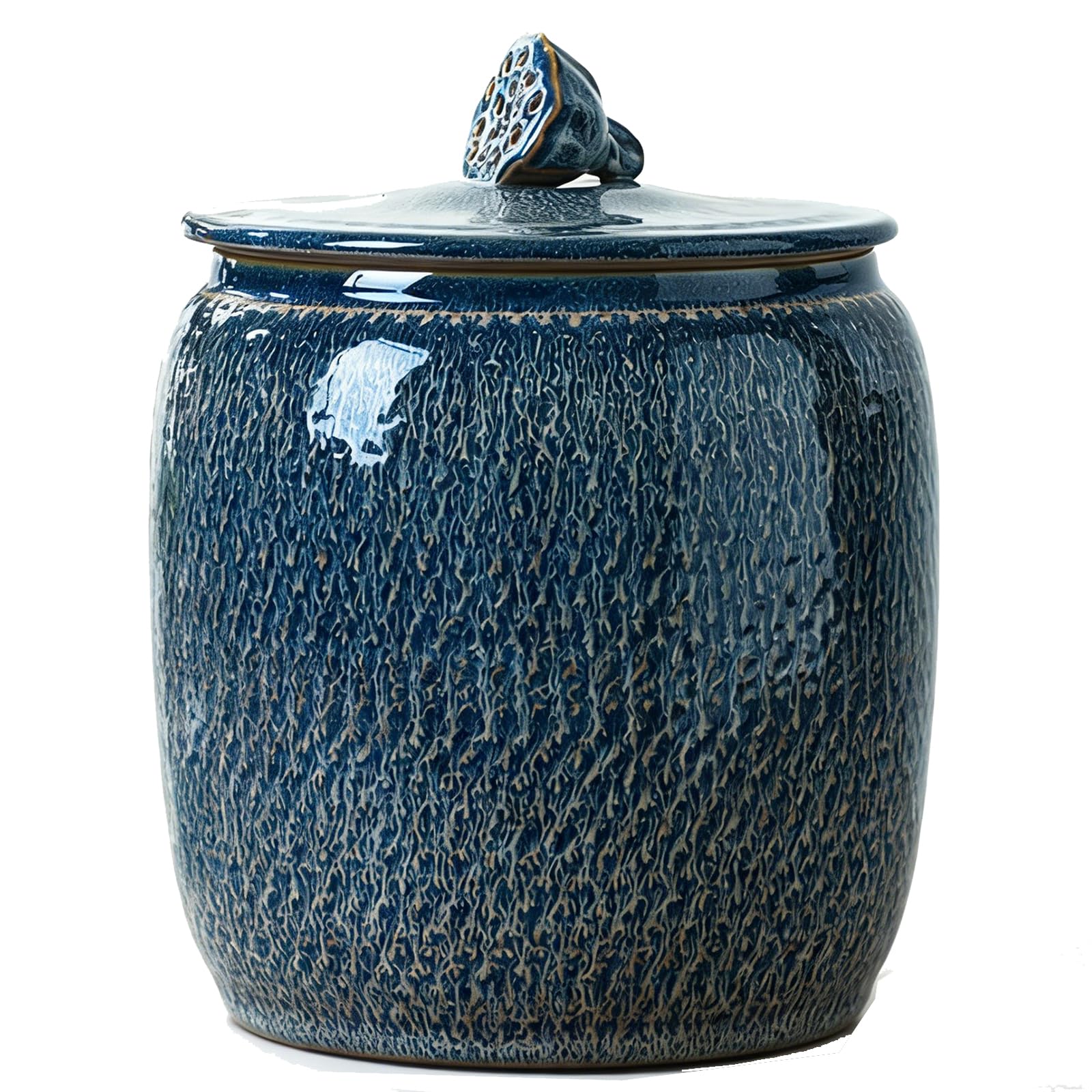 MESCXTY Large Container Jar for Rice Bucket with Lid, Sealed Ceramic Bucket,Classic Food Storage Porcelain, Home Commercial Box 10kg