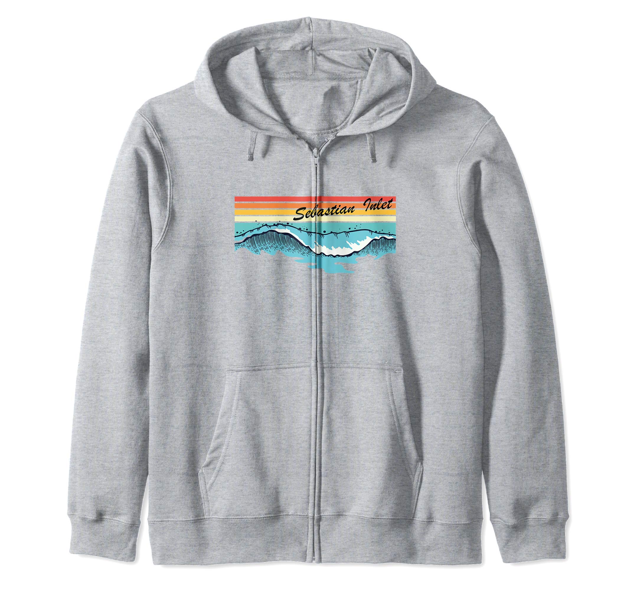 Sebastian Inlet Beach Gift ShopRetro Sebastian Inlet Florida Vacation Surfing Zip Hoodie